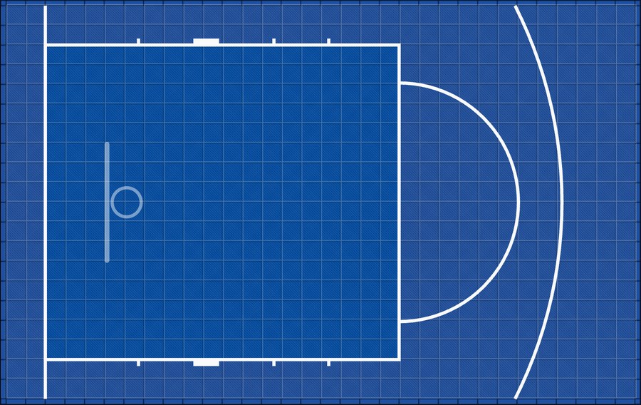 A basketball court designed in the live court designer